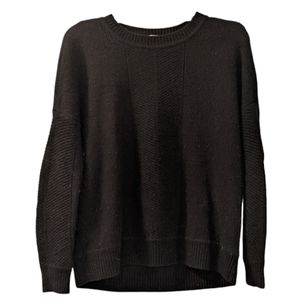 Athleta sweater women's size xs oversized wool and cashmere black crew neck